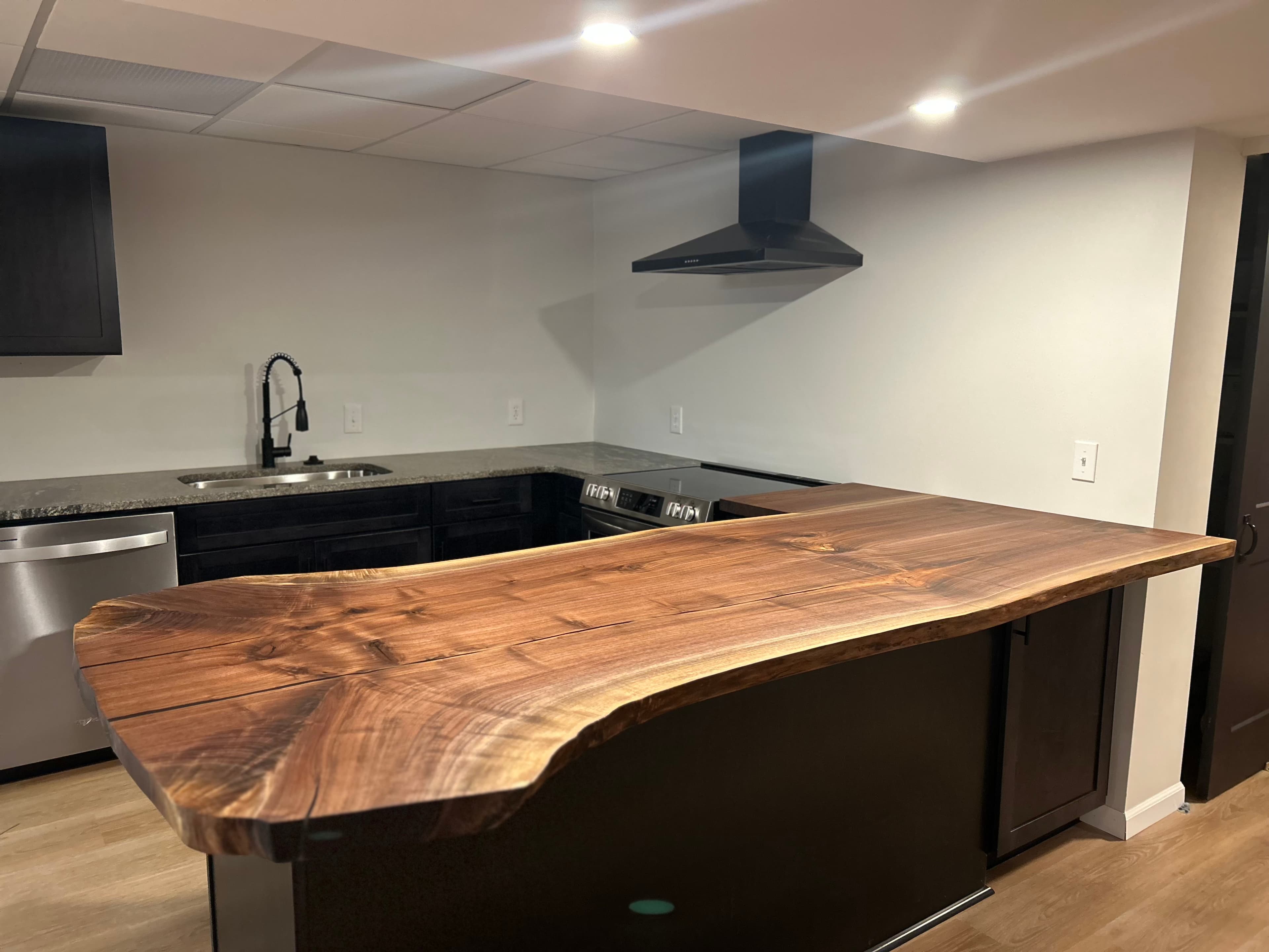 Solid slab bar top — Lineage Craft Co.