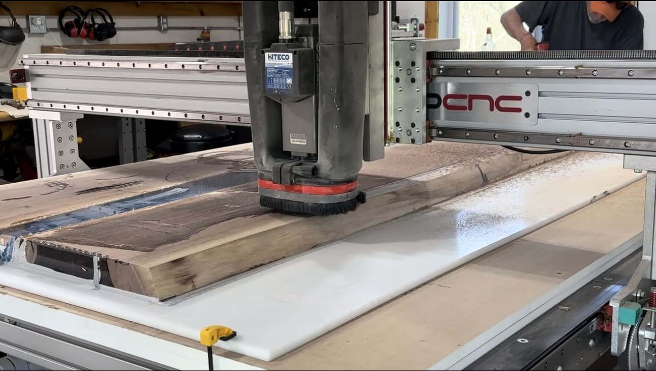 Lineage Craft Co. workshop — CNC machine in action