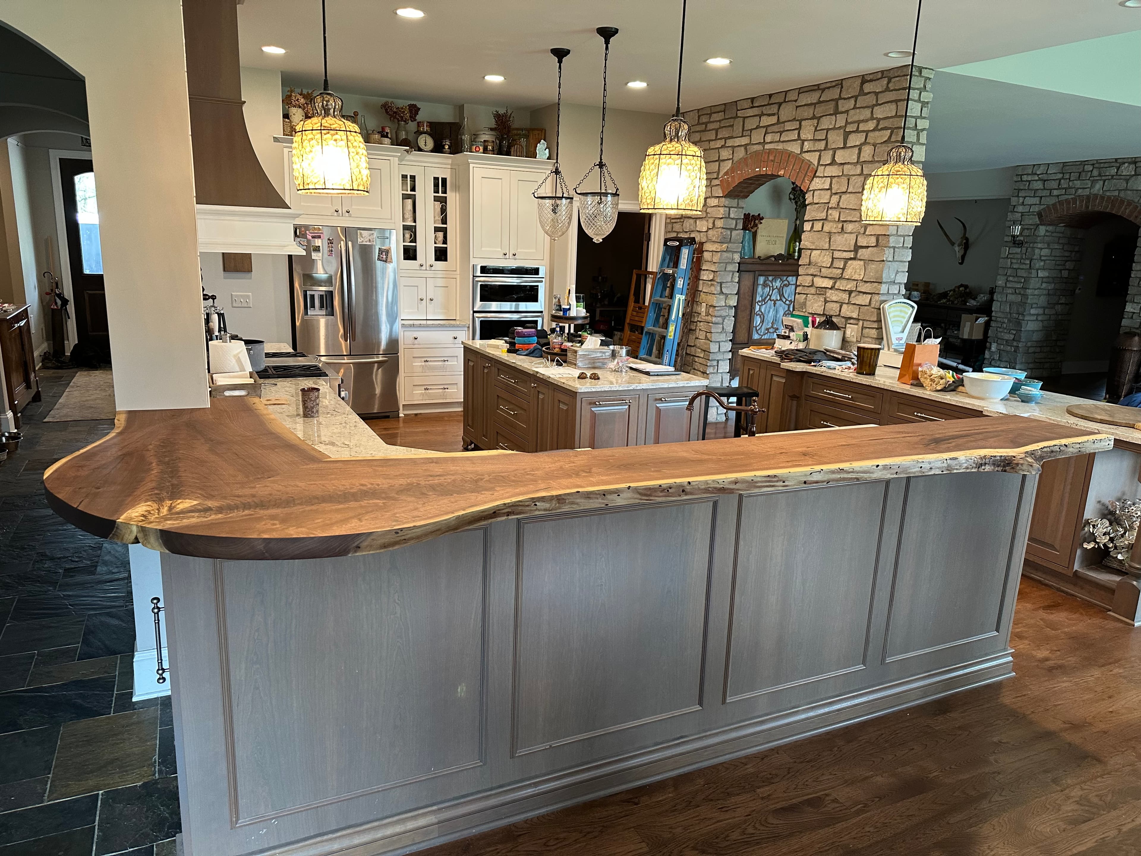 Live edge black walnut bar top — Lineage Craft Co.