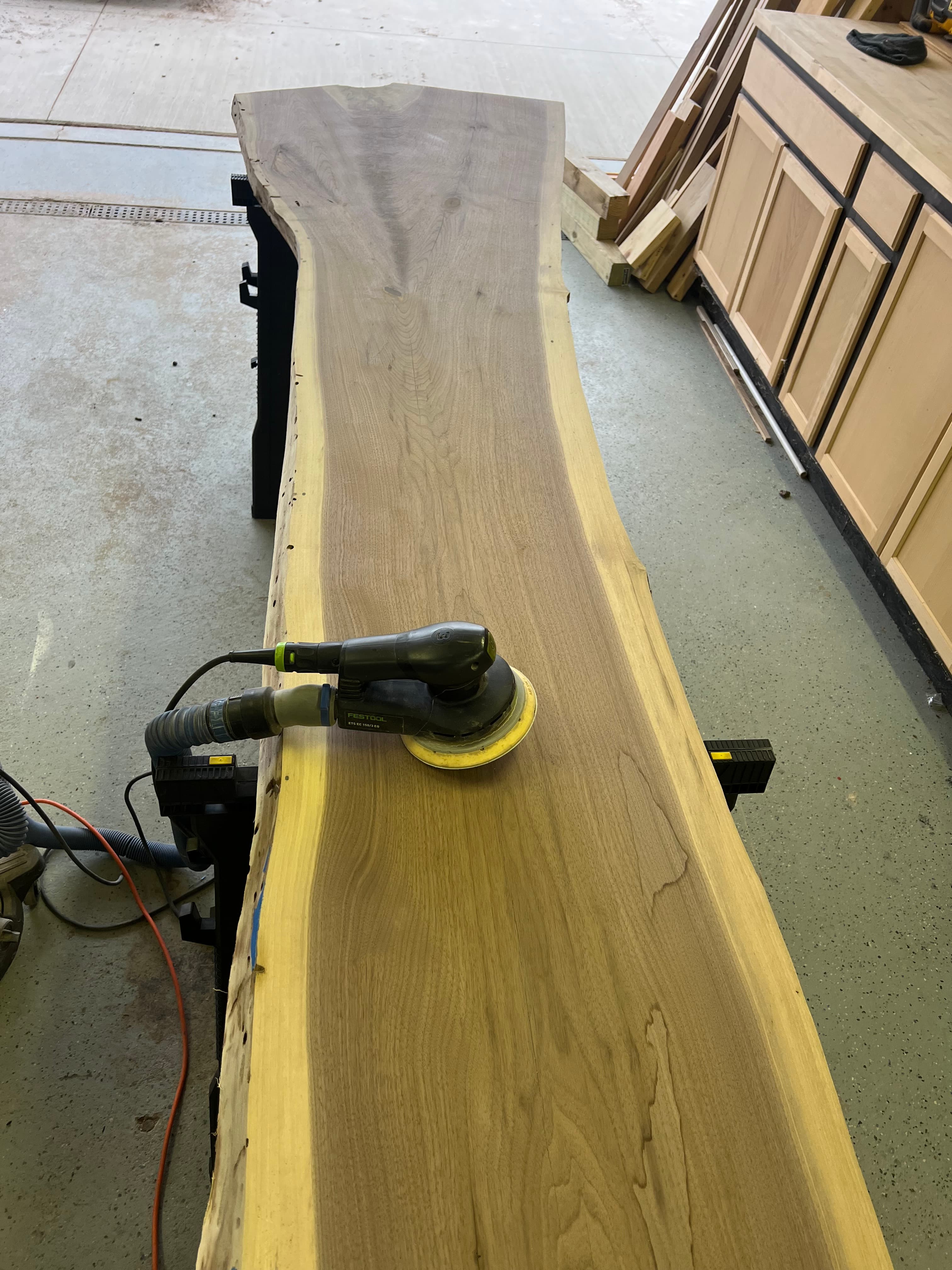 Crotch walnut round side table — Lineage Craft Co.